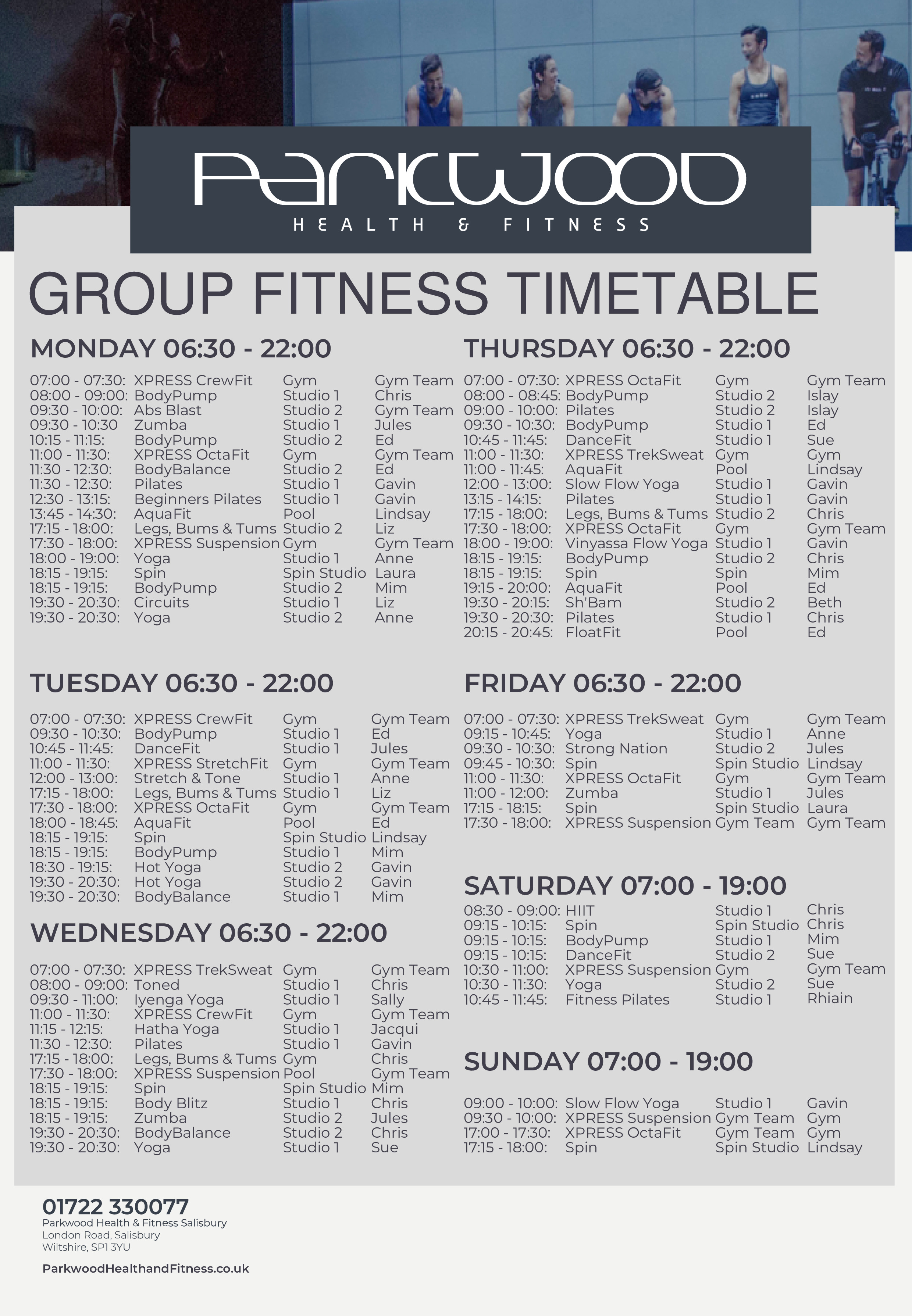 B0ef Group Fitness Timetable 2024 
